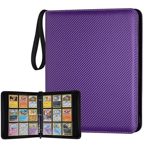 GERMUN 9 Pocket Card Binder Premium Zip Trading Card Binder 720 Double Sided Pocket PU Card Collection Binder Collector Card Album Card Folder for MTG TCG Sports Cards Game Cards purple