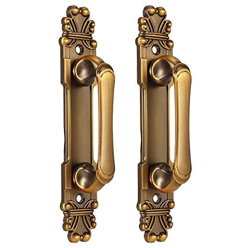 Haofy 2Pcs/Set European Style Door Handle, Antique Wardrobe Handles Metal Sliding Door Handle for Drawer Cupboard Accessory