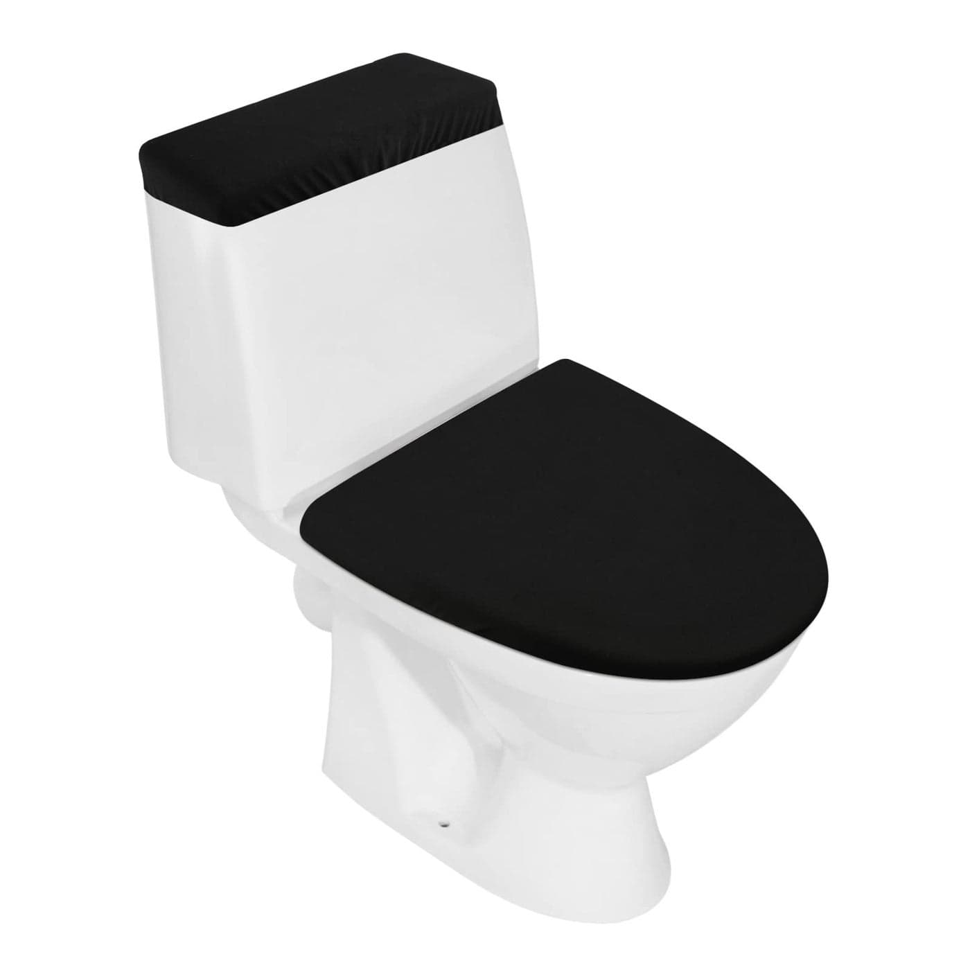 AZHCHKE Toilet Lid Cover and Toilet Tank Lid Cover Bathroom Toilet Lid Seat Cover Set Stretch Washable Spandex Fabric Toilet Protector Cover Fits Most Toilet Tanks Lids