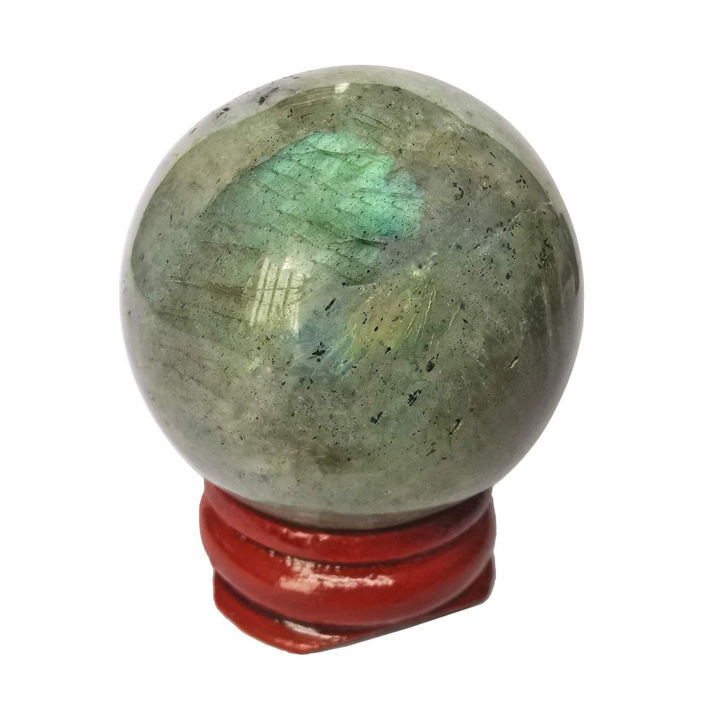 Loveliome 40 mm Moonstone Healing Crystal Ball Home Decoration Fengshui Divination Sphere with Wood Stand