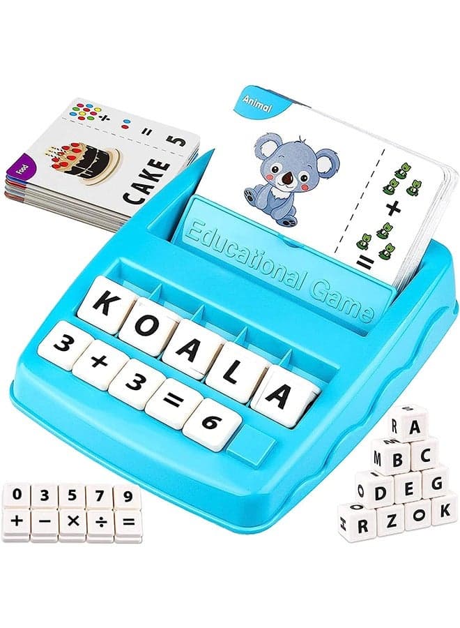 Matching Letter Game for Kids,2in 1 Spelling and Math Educational Learning Toys, Preschool Learning Sight Words Toys, With 32 Flash Cards,3-8 Years Old Boys Girls