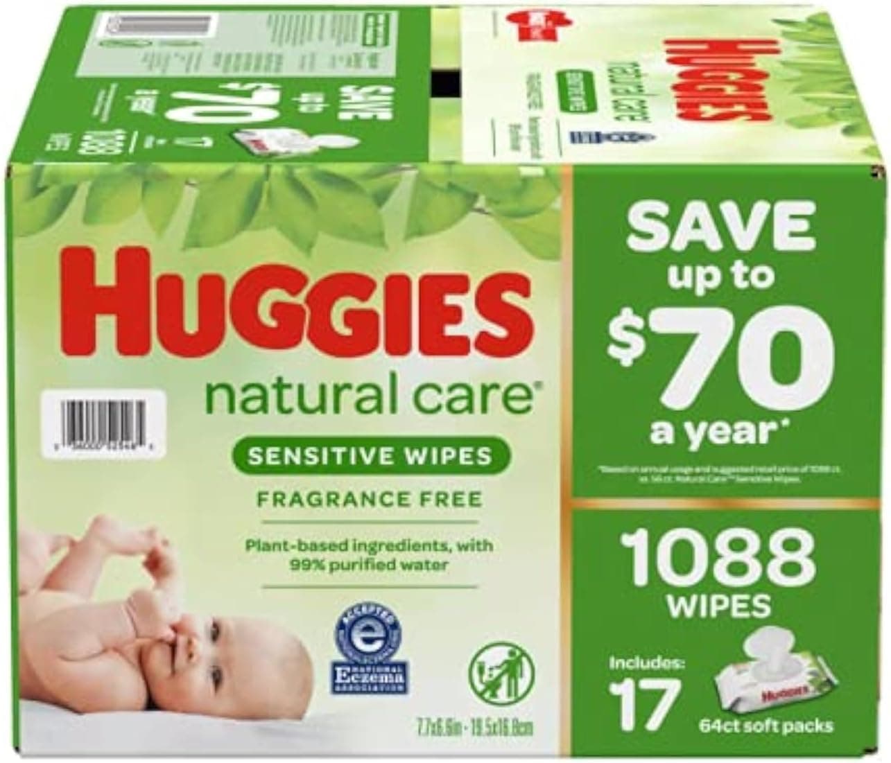 HUGGIES Natural Care Sensitive Baby Wipe Refill - 1,088 Count
