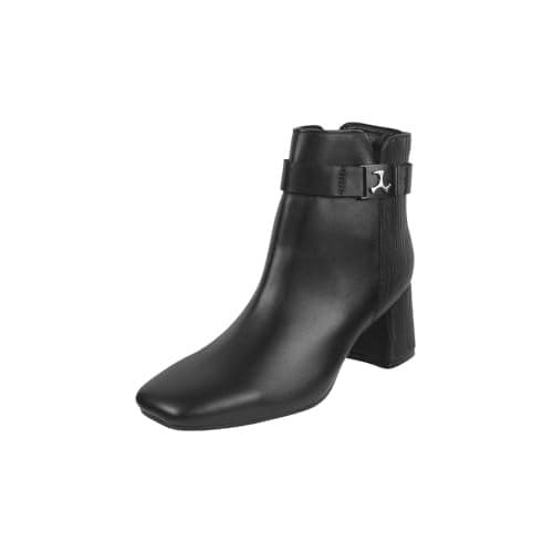 Mochi Women's Black Faux Leather Mid Heel Zipper Semi-Formal Boots UK/6 EU/39 (31-711)