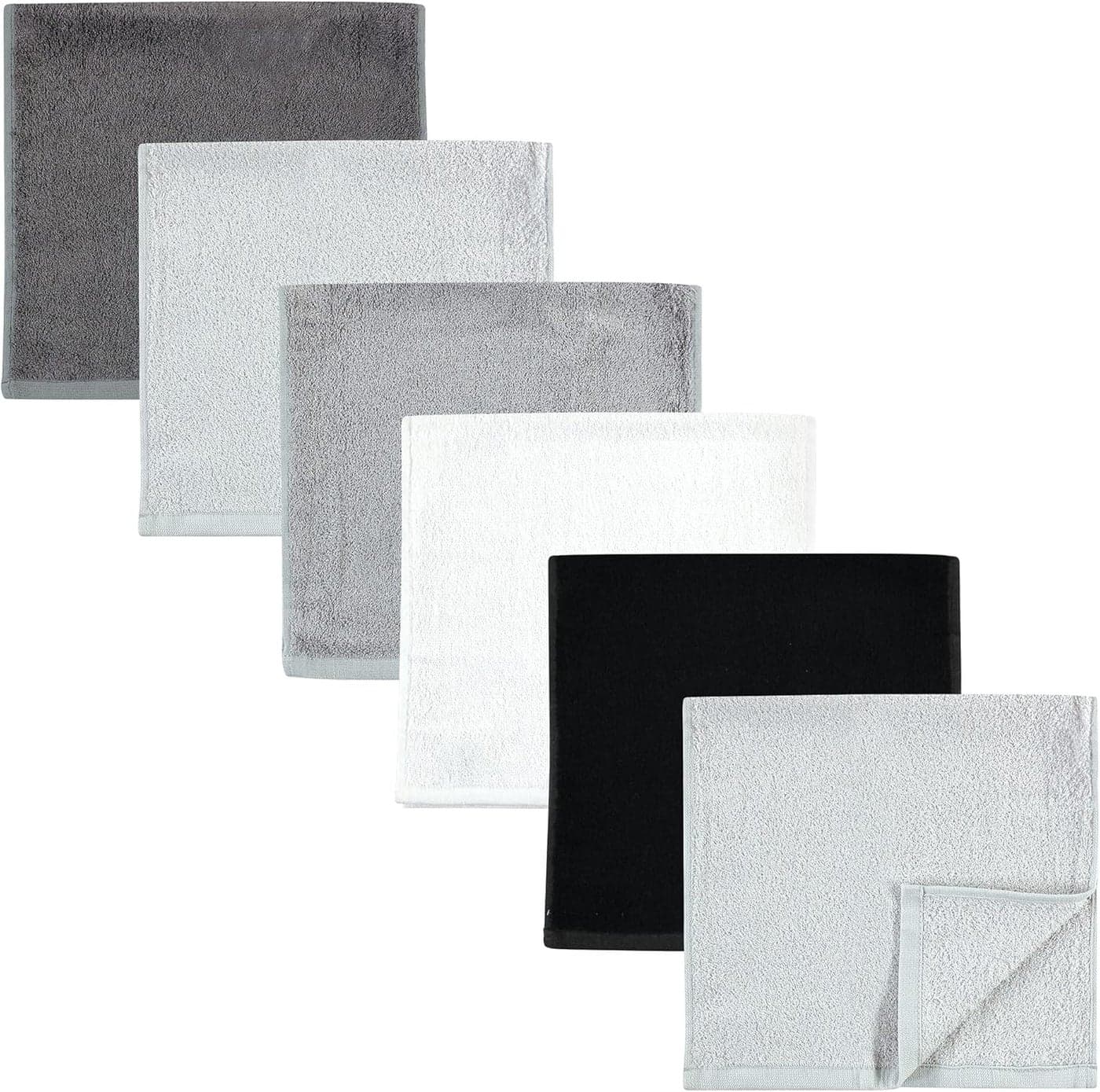 Hudson Baby Baby Rayon Burpcloth 6pk Black White One Size