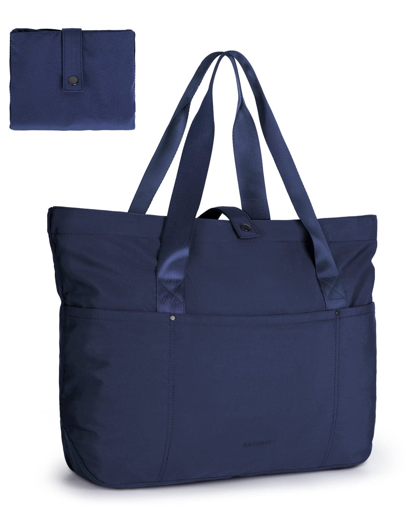 BAGSMART Tote Bag for Women, Foldable Tote Bag With Zipper Large Shoulder Bag Top Handle Handbag for Travel, Work