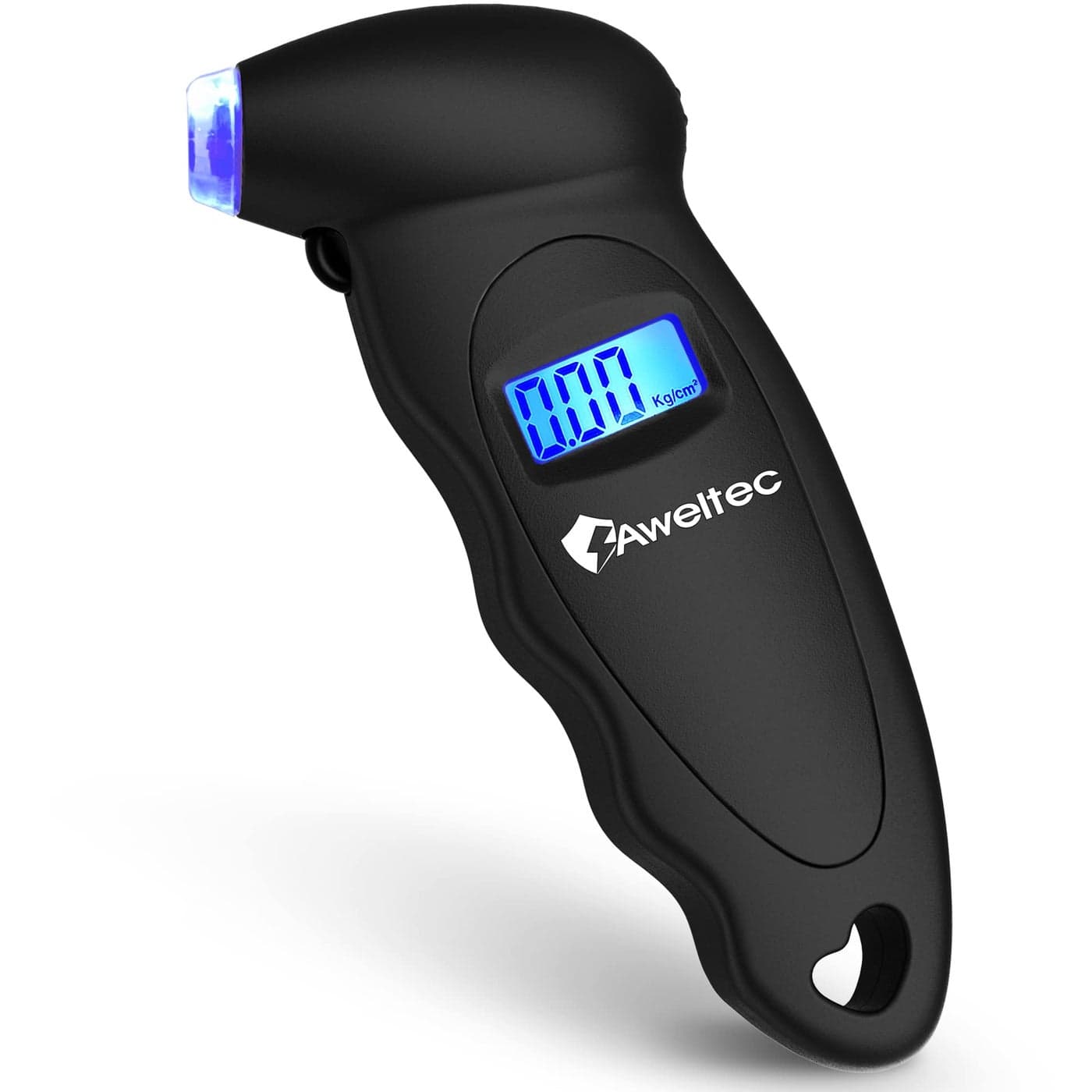 AWELTEC Digital Tire Pressure Gauge 150 PSI 4 Settings Tire Gauge for Car Truck Motorcycle Bicycle with Backlit LCD and NonSlip Grip Black