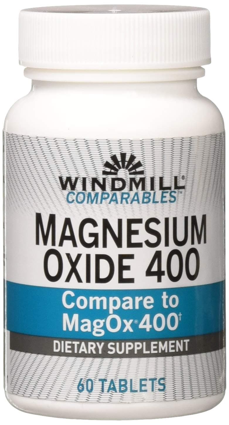 Windmill Natural Vitamins Magnesium Oxide 400 mg Immune Support Supports Muscle Recovery Supports Healthy Heart 60 Count 30 Servings
