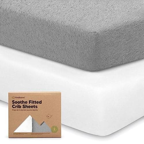 KeaBabies 2Pack Organic Cotton Crib Sheets for Boys Girls 52x28 Fitted Crib Mattress Sheet Neutral Breathable Cover for Baby Bed Set Toddler Mattress Soft Cute Prints Cloud
