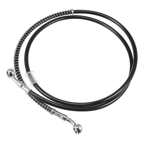Motoforti 55.12" Length 10mm ID Motorcycle Hydraulic Brake Line Oil Hose Pipe Stainless Steel Braided Cable for ATV Motocross Sport Bikes Street Bikes Black