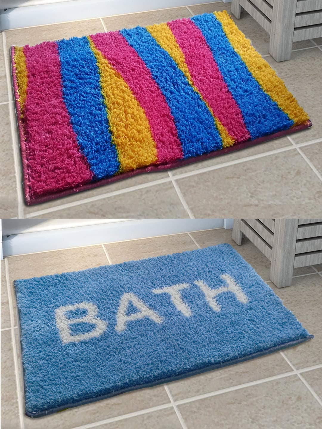 Athom Trendz Soft Anti Slip Easy Home Bath Mat 38 X 58 Cm Multicolour