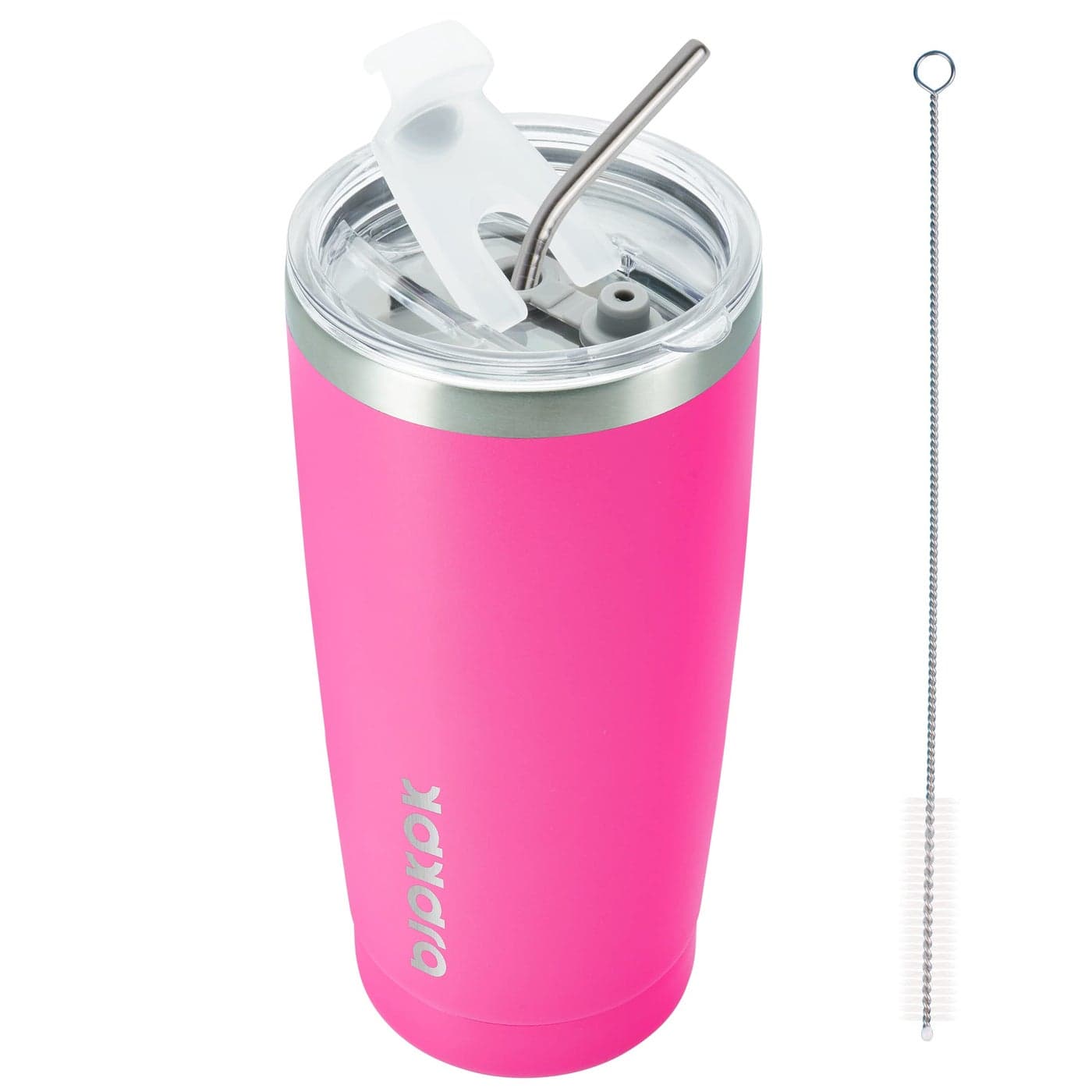 BJPKPK 20oz Stainless Steel Tumbler with Lid Double Wall Vacuum Coffee Cup Travel Mug for Ice Drink and Hot Beverage Insulation Travel Tumbler Cup with StrawsPink