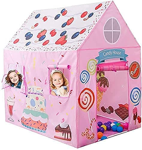 Gurukrupa International®, Kids Outdoor and Indoor Theme Castle Tent Medium Size Light Weight Kids Play Tent House for 3-13 Year Old Kids Girls and Boys. (Happy Birthday)
