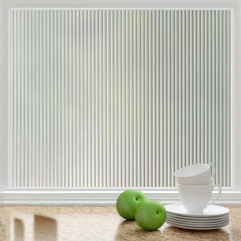 HomeVera Window Privacy Film Tint Glass Film Self Adhesive Glass Film - Fluted |24 X 84 Inchs