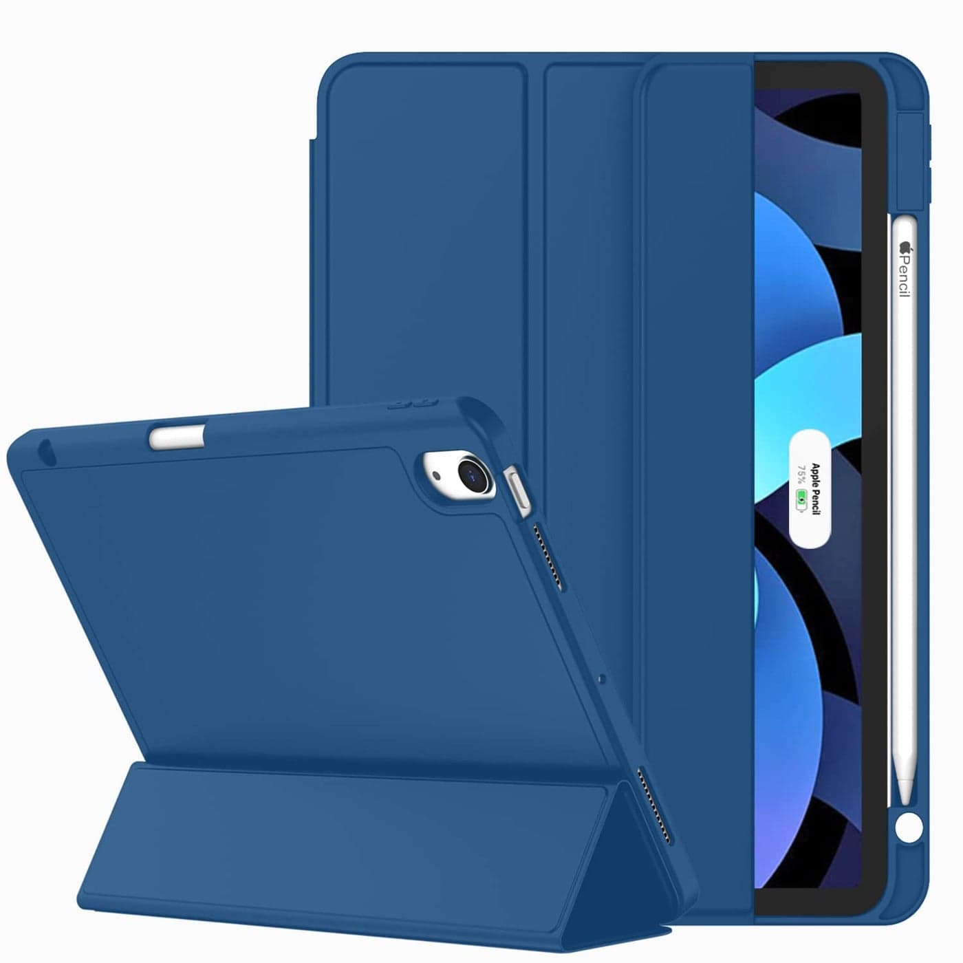 ZryXal iPad Air 11 Inch Case M3 2025 M2 2024 iPad Air Case 5th Generation4th Generation 20222020 109 Inch Support Touch ID and Auto WakeSleepNavy Blue