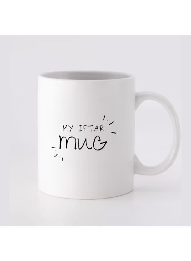 Ramadan Printed(White) Ceramic Mug(My Iftar Mug) For Gifting-300ML