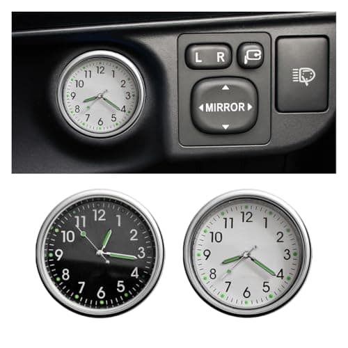 GLSOWEE 2PCS Car Mini Clock Car Luminous Clock with Adhesive Car Air Vent Clip Quartz Clocks Car Dashboard Clocks Universal Car Watch Accessories for Home Boat Truck SUV Car BlackWhite