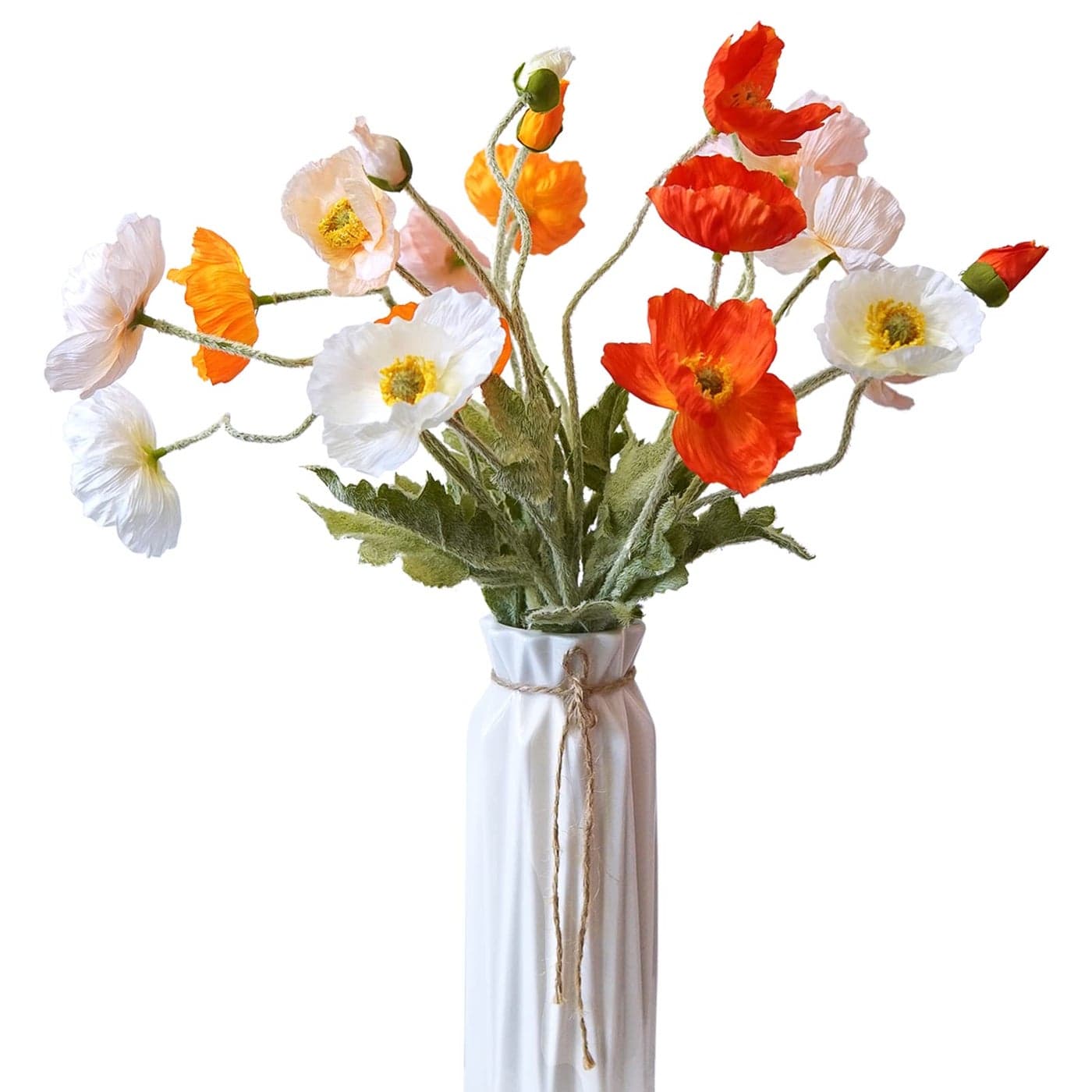 Kainonnan Artificial Flowers 5Pcs Poppies Flowers Artificial Silk Flowers for Home Office Wedding Outdoor Decor Mixed Colors