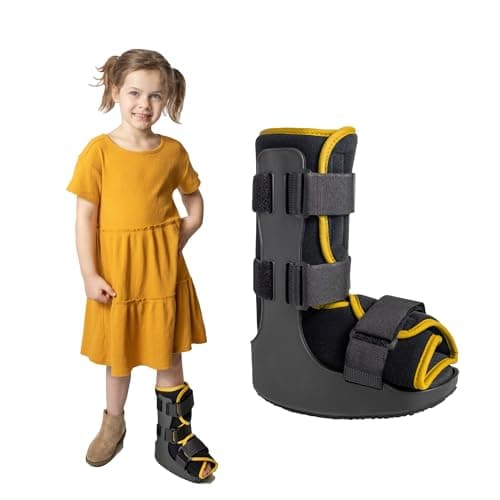Brace Direct Pediatric Medical Boot Kids Fracture Boot for Foot Injuries Ankle Sprains PostOp Recovery Yellow Large US Kids 115K15