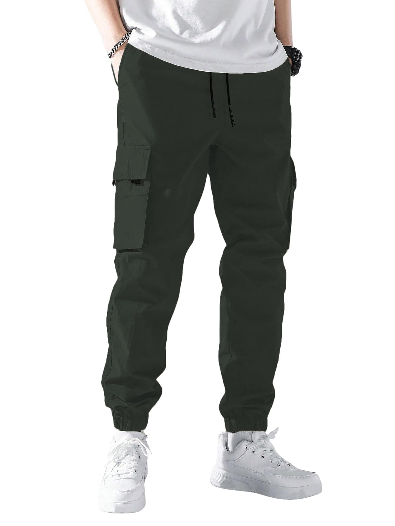 TOPLOT Men's Cargo Pants | Casual Trouser Design | Multi-Pocket Utility | Comfortable Fit Wear | Durable Construction | Easy Movement | Perfect for Casual, Outdoor & Travel (5228_30_Olive)