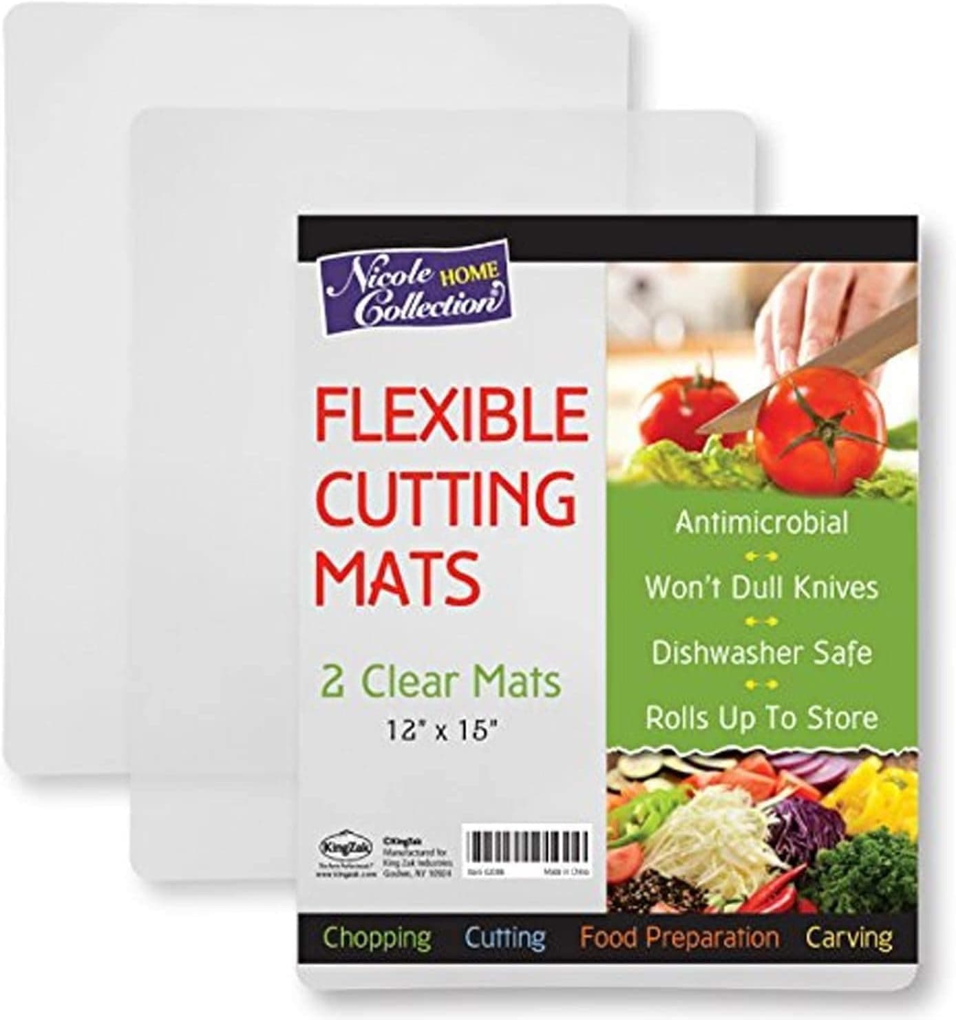 Flexible Plastic Cutting Board Mats set Clear Kitchen Cutting Board Set of 2 Clear Mats