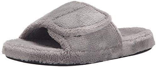 Acorn Men's Adjustable Spa Slide Slipper, Grey, 10.5-11.5