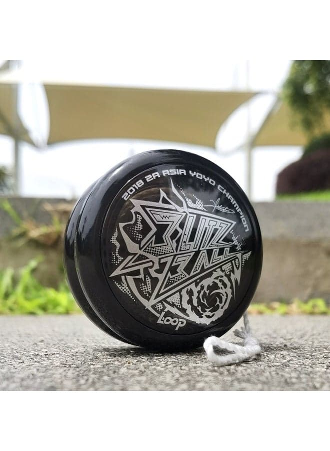 Lightning Ball 2A Entry Yo-Yo with Transparent Black & Silver Colors - Novice Friendly Sleep Yo-Yo with Free 10 Ropes - Blitzball Style for Beginners - Best Selling Yo-Yo for Kids