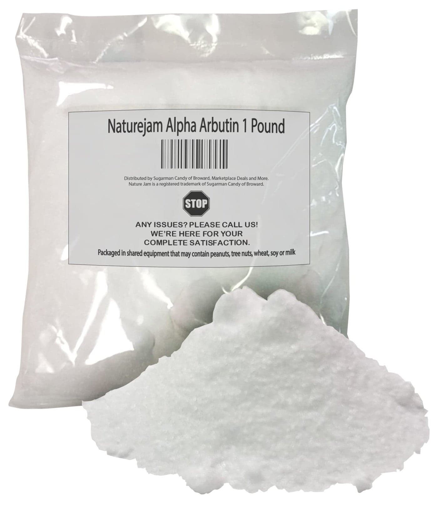 Naturejam Alpha Arbutin Powder Pure Skin Whitener Brightener Dark Spot Corrector Evens Out Skin Tone and Helps With Hyperpigmentation 1 Pound