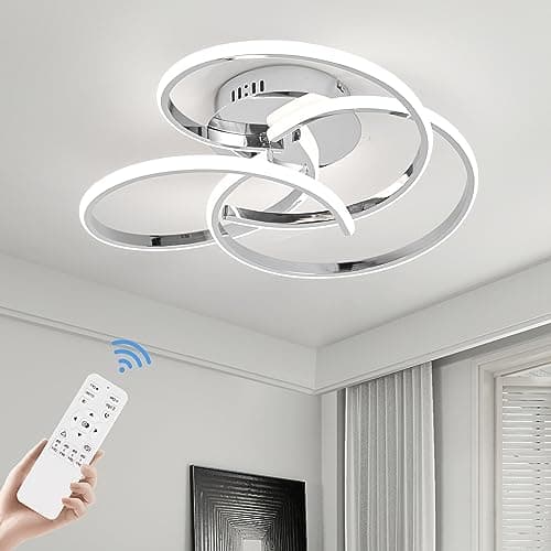 CANEOE Modern Led Ceiling Light, 42W Dimmable Close to Ceiling Light Fixture with Remote Control, Flush Mount Led Ceiling Lamp for Bedroom Living Dining Room Kitchen