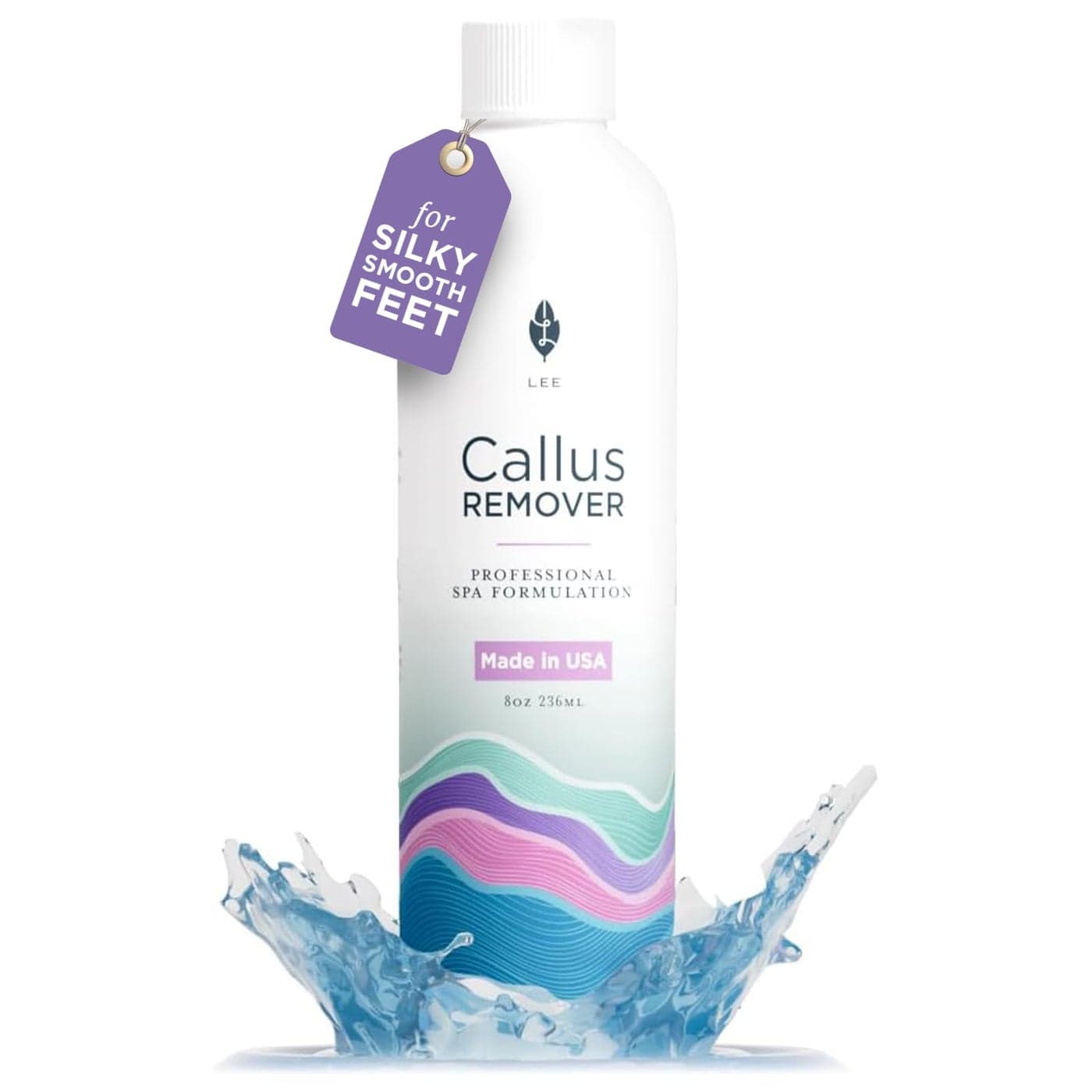 Lee Beauty Professional Callus Remover for Feet Original Powerful Formulation Extra Strength Gel Home Pedicure Foot Spa Results Cracked Dead Dry Skin Supplies 8 Oz