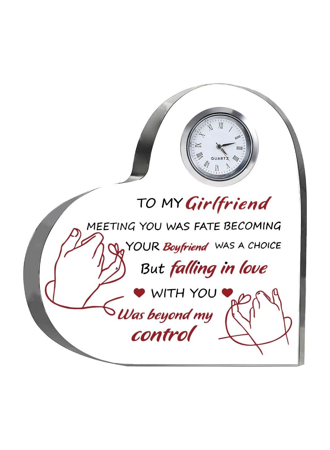 Express Your Love with Heart-Shaped Clock Desk Stand – Gifts for To My Girlfriend on His Birthday - Valentine's Day Gift