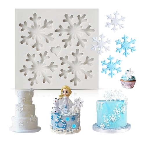 3D Christmas Theme Silicone Fondant mold Snowflake Suger Cake Molds Chocolate Cake Decoration Mold (Style 1)