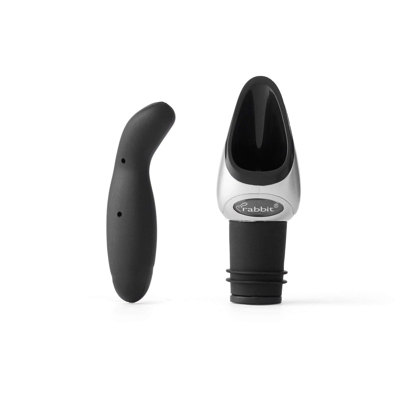 Metrokane Rabbit Wine Pourer with Stopper Black W6116N 1 EA