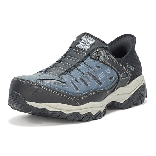 Skechers Men's Hands Free Slip-Ins Cankton-Faison ST Industrial Shoe, NVGY, 8.5 Navy/Grey