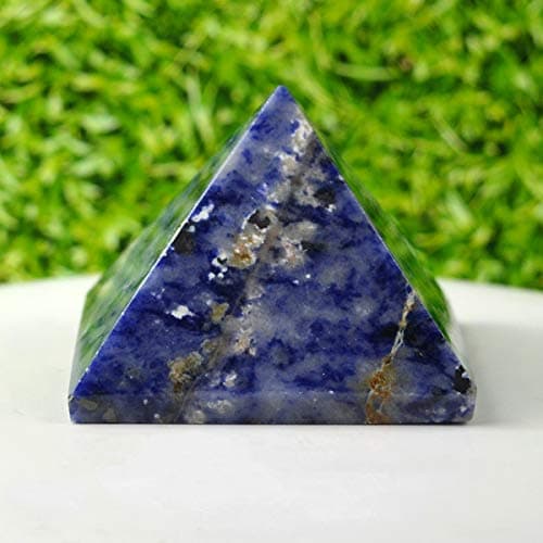 Crystu Natural Sodalite Pyramid for Reiki Healing and Crystal Healing Stone Pyramid Size 40-45 mm (Color : Blue) Pack of 1 pc