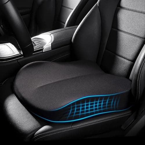Putniu Adult Booster Car Seat Cushion Wedge Memory Foam Pad for Driving Seat Effectively Increase Height by 394 inch Car Travel Accessories for Long Trips Black