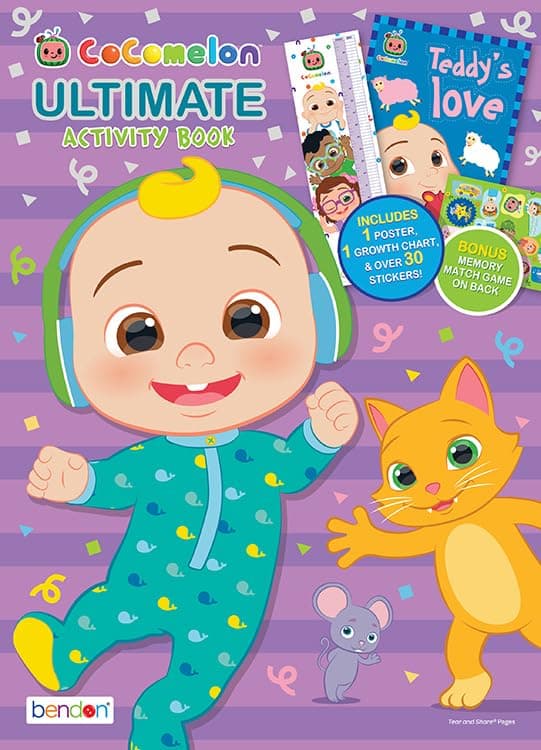 Bendon Cocomelon Coloring Book Coco Melon Ultimate Activity Book 32 Pages 1 Poster Growth Chart Over 30 Stickers Memory Game Officially Licensed