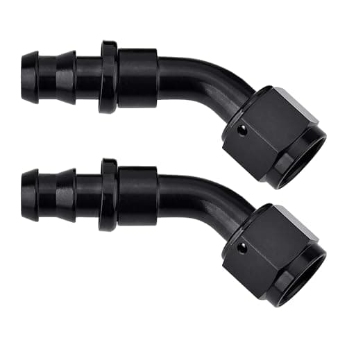 EVIL ENERGY 6AN 45 Degree Push Lock Hose Fitting End Black 2PCS