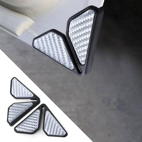 Wogomz 2PCS Carbon Fiber Auto Door Edge Guards Universal Car Door Corner Protectors AntiCollision PVC Silver