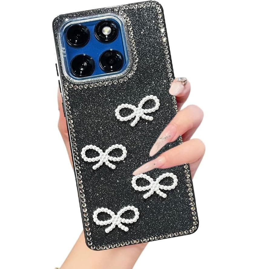 DIZORO for Motorola Moto Edge 60 Fusion 5G / Edge 60 5G Cover,Cute Bow Tie Aesthetic Phone Case,Trendy Slim Hard IMD Shockproof Protective Bumper Designer Phone Back Cover for Women Girls Black