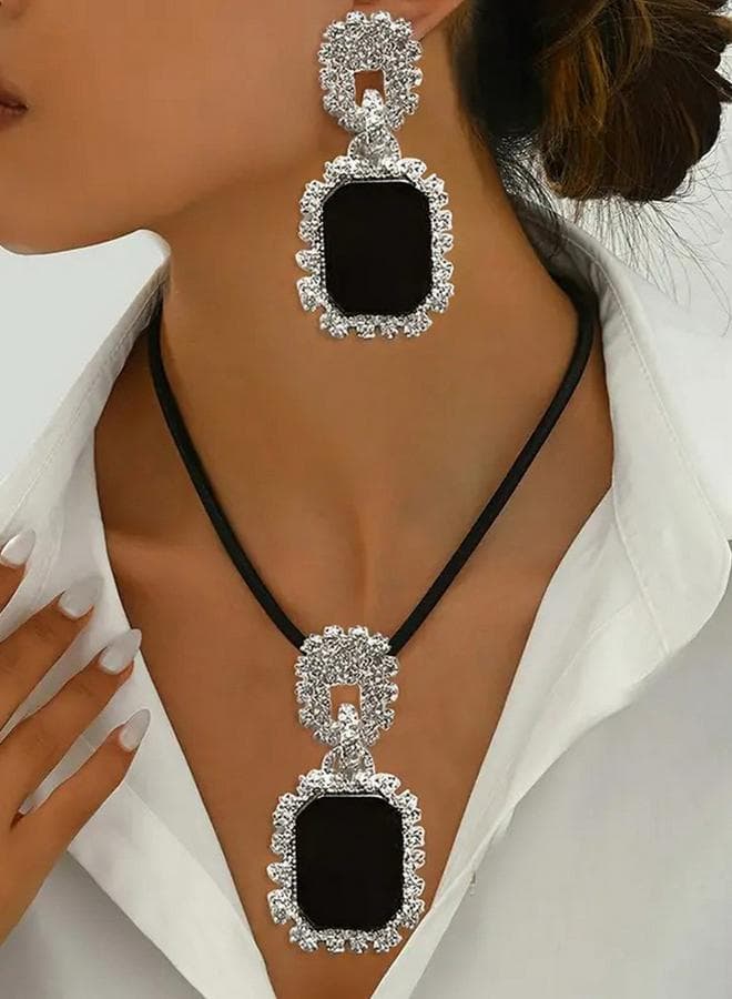 Take Two Embellished Necklace and Earring Jewelry Set