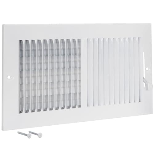 EZFLO 12 x 6 Inch Duct Opening Air Vent Cover for Wall or Ceiling TwoWay Ventilation Register Solid Steel HVAC Register Cover White 61612