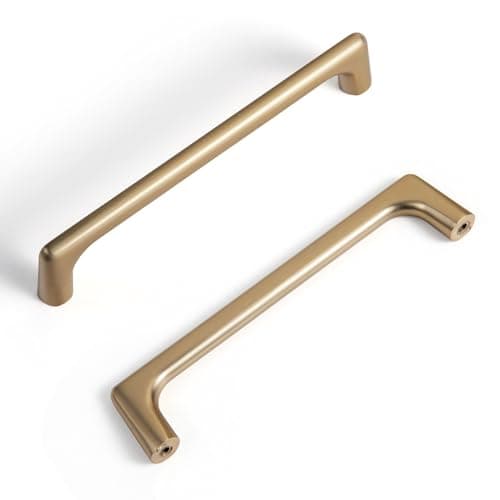 Goo-Ki Champagne Bronze Cabinet Pulls with 5''(128mm) Hole Centers, Modern Style Zinc Alloy Cabinet Handles for Dresser,Wardrobe,Cupboard- 6 Pack