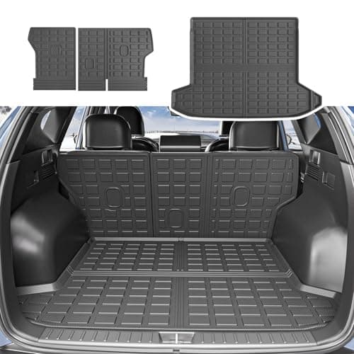 Xipoo Cargo Liner Compatible with 2022-2025 Tucson Cargo Liner Backrest Mat TPE Back Seat Protector Replacement for 2022 2023 2024 2025 Tucson Accessories (Rear Trunk Mat+Rear Backrest Mat)