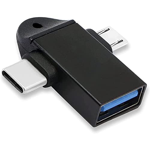 FREXCEZ 2 in 1 Type C and Micro OTG Male to USB A 3.0 Female High Speed Data Transfer for Laptop Mobiles Tablet Smartphone Compatible C Type and Micro OTG Adapter Connector Devices (Silver)