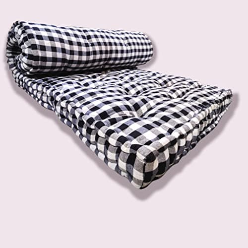 Deevine Craft Soft Thick 5-Inch Cotton Box Mattress | Gadda Medium Firm Soft Cotton Mattress | Cotton Box Rectangle Type Single Bed Mattress (2.5X6 ft or 72X30X5 Inches) Black and White Mattress