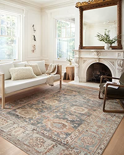 Loloi Margot Collection 26 x 76 Runner Rug in OceanSpice Thick Low Pile Area Rug NoShed Easy Clean Large Patterned Area Rug for Living Room Bedroom Dining Area
