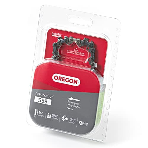 Oregon S58 AdvanceCut Replacement Chainsaw Chain for 16-Inch Guide Bars, 58 Drive Links, Pitch: 3/8" Low Profile, .050" Gauge, Fits Remington, Skil, Wen, and More