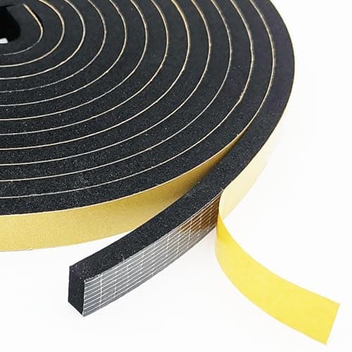 Topiverse Weather Stripping Door Seal Strip, Strong Adhesive, Weatherproof, Reduce Noise, Gap Filler, Foam Insulation Tape for Doors and Windows (1/2 in x 1/4 in x 13 Ft)
