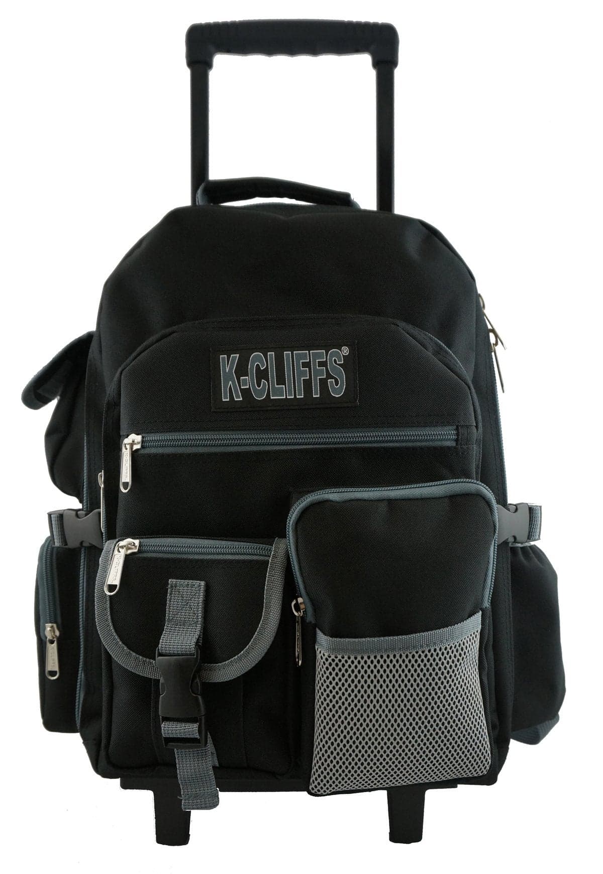 KCliffs Heavy Duty Rolling Backpack School Bookbag with Wheels Deluxe Wheeled Daypack