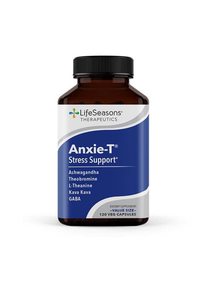 Anxie-T - Stress Relief Supplement - Supports Mood & Mental Focus - Feel Calm and Relaxed - Eases Tension & Nervousness - Ashwagandha, Kava Kava, GABA & L-Theanine - 120 Capsules